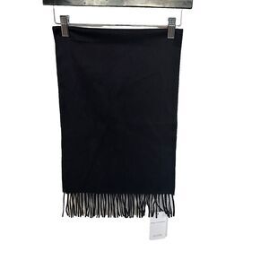 House Of Cashmere Men's 100% Cashmere Fringe Scarf Made in Scotland Black NEW